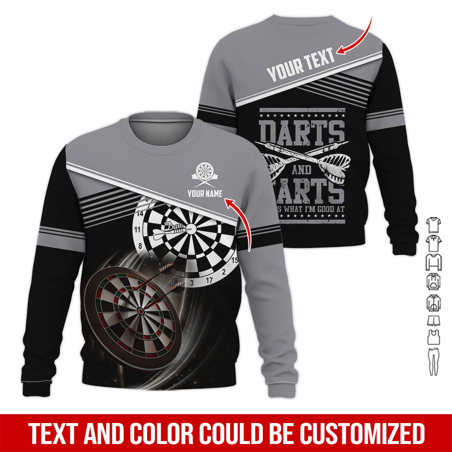 Customized Name & Text Darts Sweatshirt, Personalized Name Darts & Farts Sweatshirt For Men & Women - Gift For Darts Lovers, Darts Players
