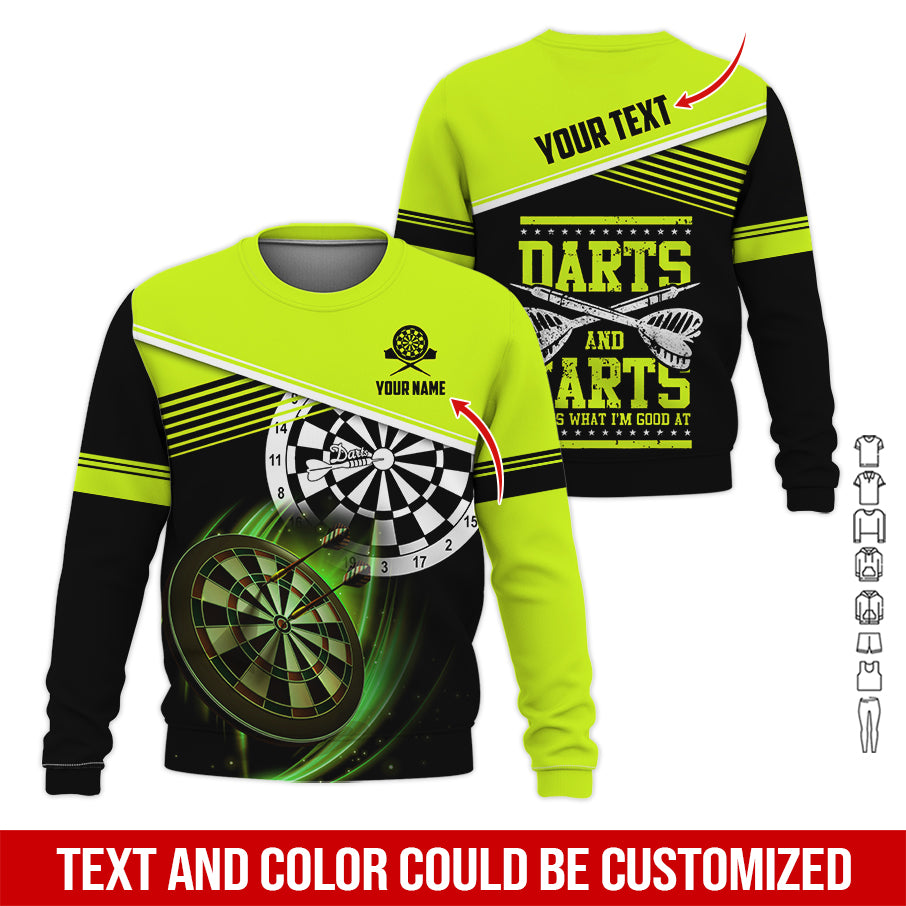 Customized Name & Text Darts Sweatshirt, Personalized Name Darts & Farts Sweatshirt For Men & Women - Gift For Darts Lovers, Darts Players
