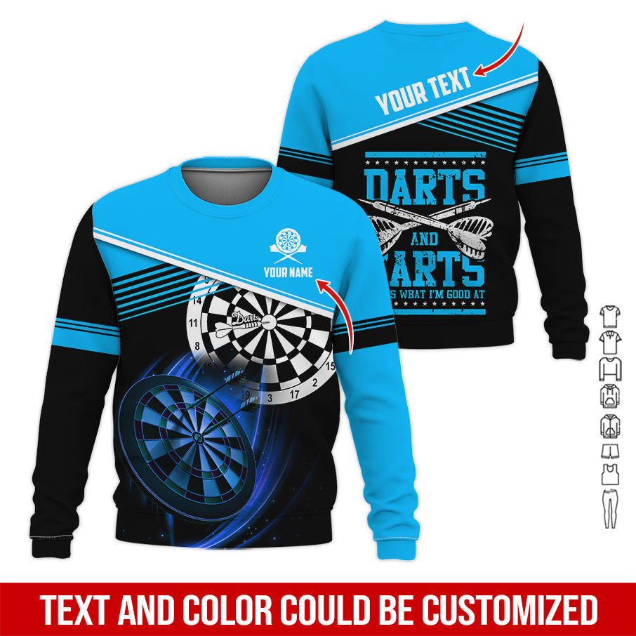 Customized Name & Text Darts Sweatshirt, Personalized Name Darts & Farts Sweatshirt For Men & Women - Gift For Darts Lovers, Darts Players