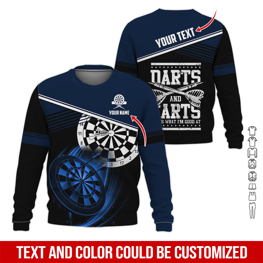 Customized Name & Text Darts Sweatshirt, Personalized Name Darts & Farts Sweatshirt For Men & Women - Gift For Darts Lovers, Darts Players