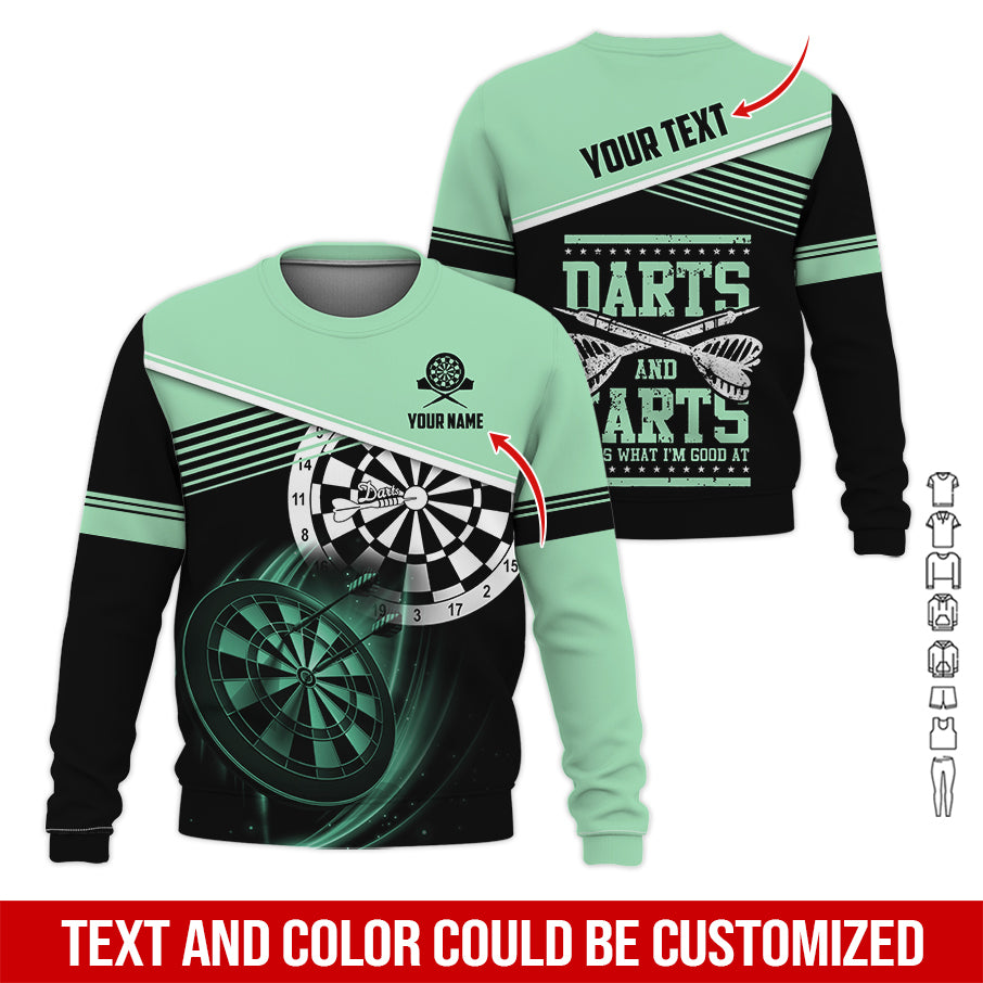 Customized Name & Text Darts Sweatshirt, Personalized Name Darts & Farts Sweatshirt For Men & Women - Gift For Darts Lovers, Darts Players