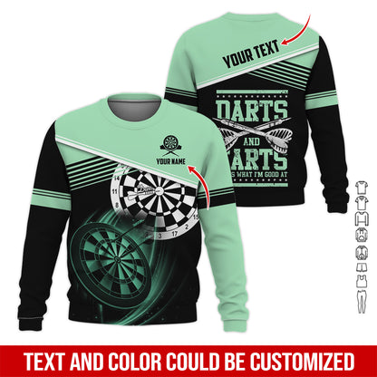 Customized Name & Text Darts Sweatshirt, Personalized Name Darts & Farts Sweatshirt For Men & Women - Gift For Darts Lovers, Darts Players