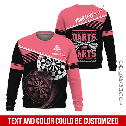 Customized Name & Text Darts Sweatshirt, Personalized Name Darts & Farts Sweatshirt For Men & Women - Gift For Darts Lovers, Darts Players