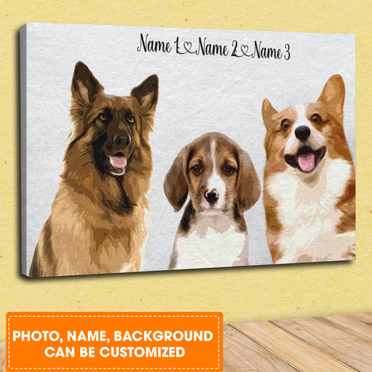 Custom Photo Dog Landscape Canvas, Pet Loss Gift, Personalized Dog Memorial Gifts Canvas Wall Art - Memorial Gift For Dog Lover, Pet Lovers