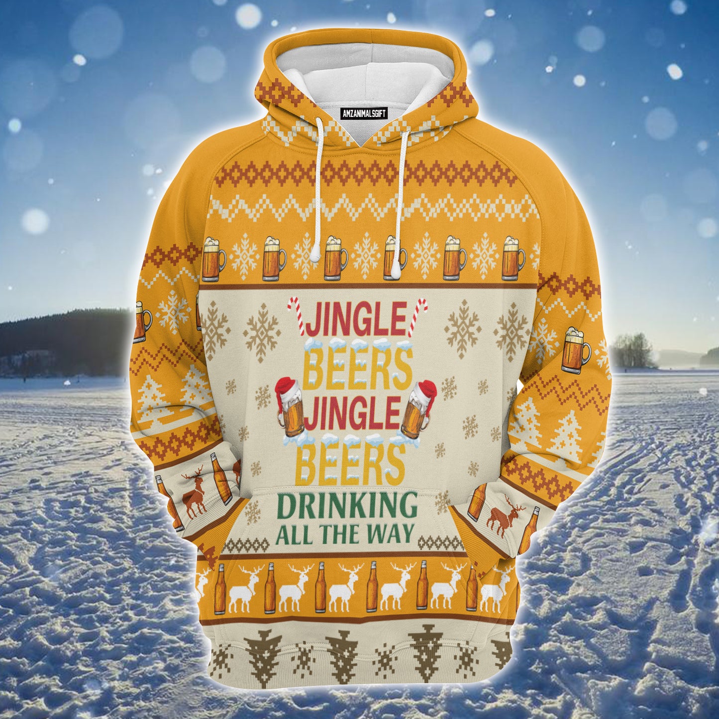 Beer Xmas Premium Christmas Hoodie, Jingle Beers Drinking All The Way Unisex Hoodie For Men & Women - Perfect Gift For Christmas, Beer Lovers