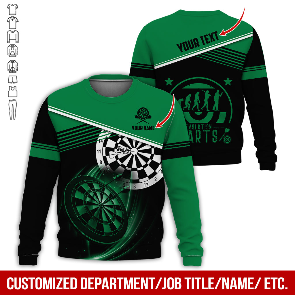Personalized Name & Text Darts Sweatshirt, Customized Evdlution Darts Player Sweatshirt For Men & Women - Gift For Darts Lovers, Darts Players