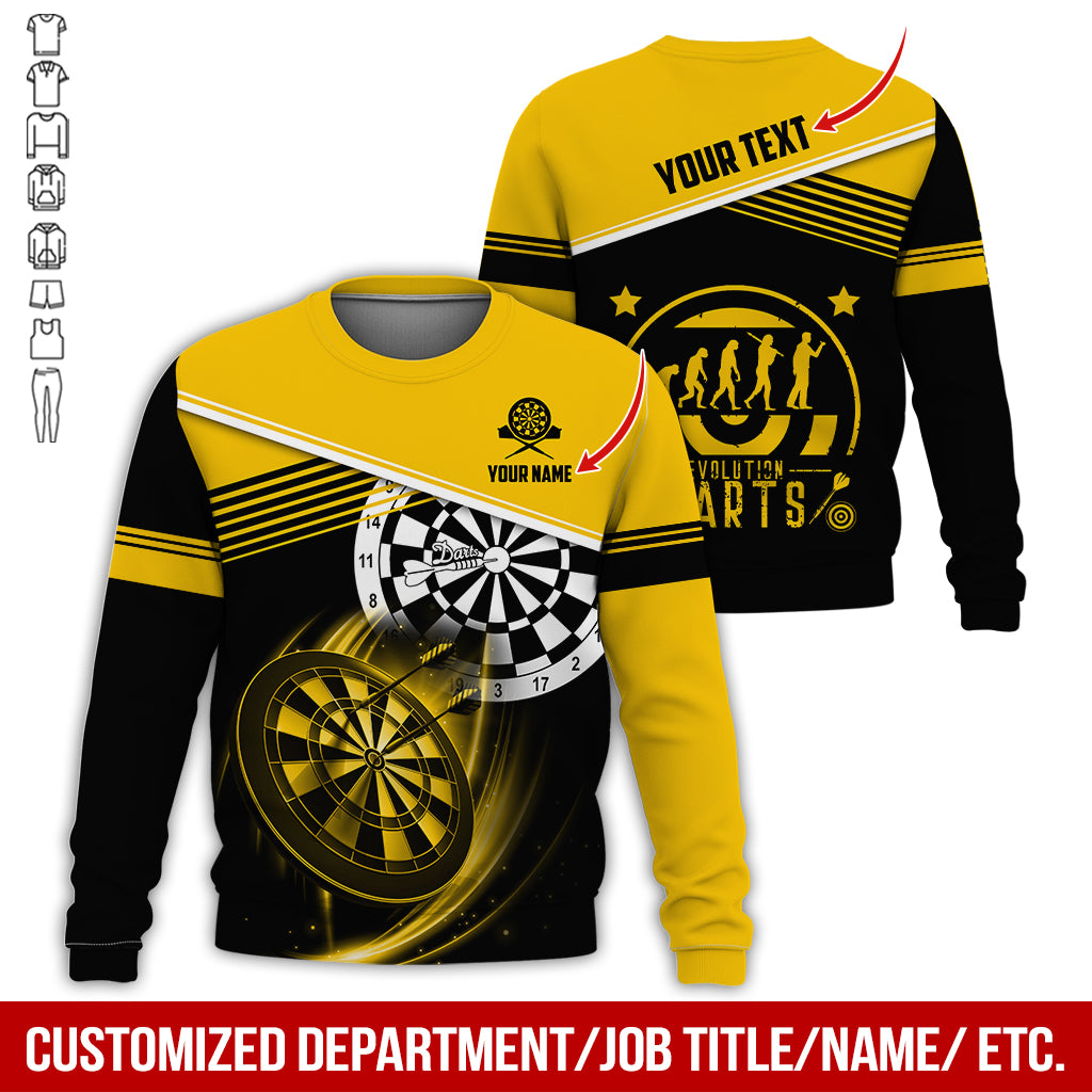 Personalized Name & Text Darts Sweatshirt, Customized Evdlution Darts Player Sweatshirt For Men & Women - Gift For Darts Lovers, Darts Players