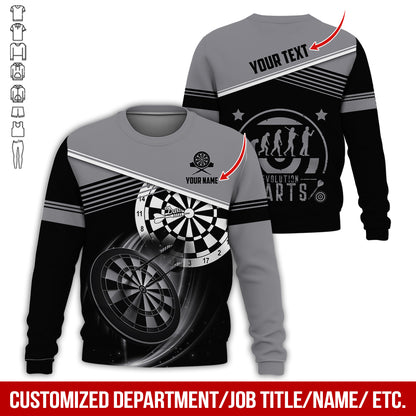 Personalized Name & Text Darts Sweatshirt, Customized Evdlution Darts Player Sweatshirt For Men & Women - Gift For Darts Lovers, Darts Players
