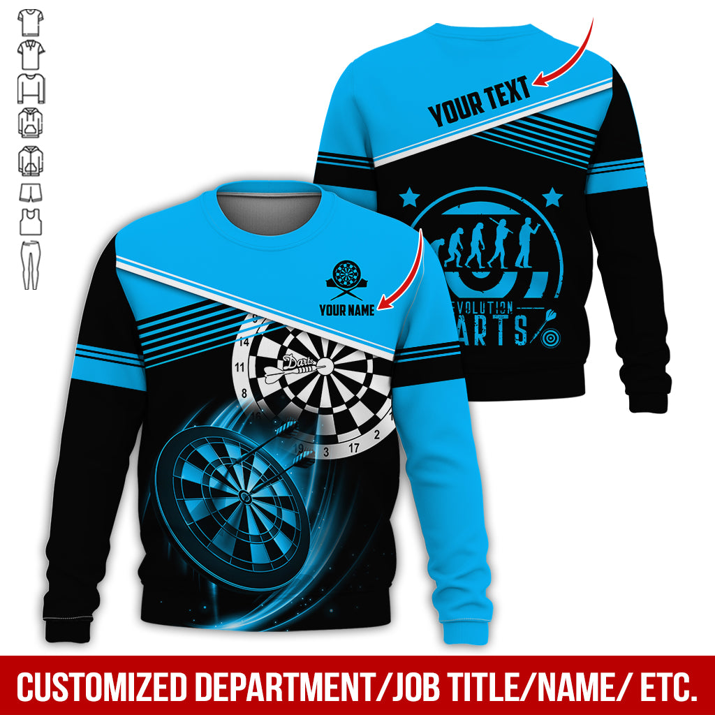Personalized Name & Text Darts Sweatshirt, Customized Evdlution Darts Player Sweatshirt For Men & Women - Gift For Darts Lovers, Darts Players