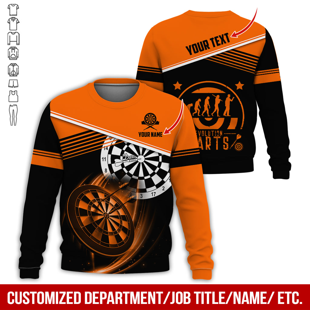 Personalized Name & Text Darts Sweatshirt, Customized Evdlution Darts Player Sweatshirt For Men & Women - Gift For Darts Lovers, Darts Players