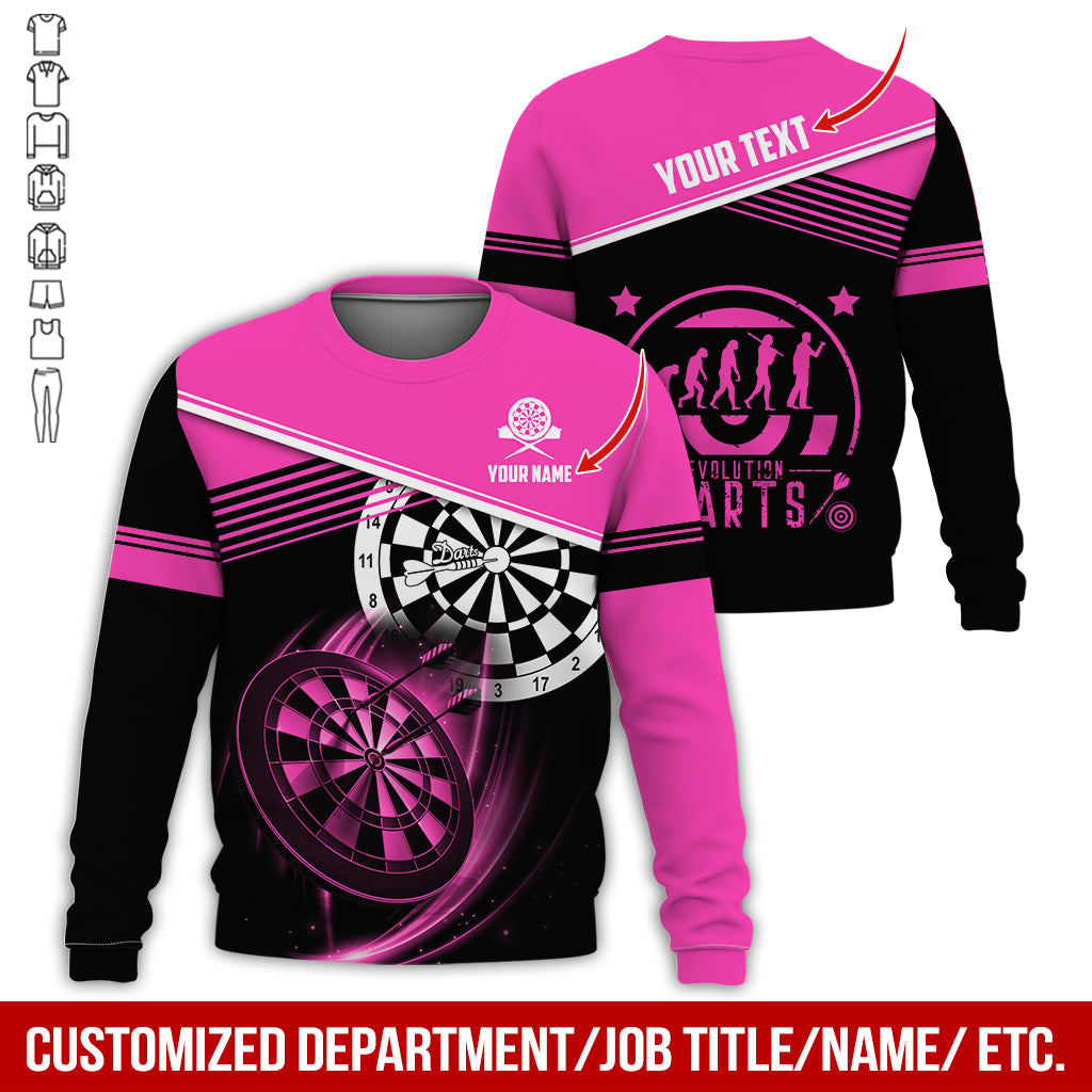 Personalized Name & Text Darts Sweatshirt, Customized Evdlution Darts Player Sweatshirt For Men & Women - Gift For Darts Lovers, Darts Players