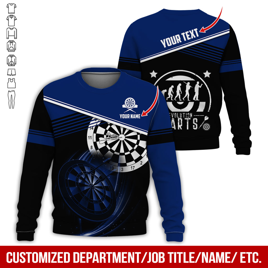 Personalized Name & Text Darts Sweatshirt, Customized Evdlution Darts Player Sweatshirt For Men & Women - Gift For Darts Lovers, Darts Players
