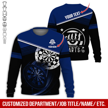 Personalized Name & Text Darts Sweatshirt, Customized Evdlution Darts Player Sweatshirt For Men & Women - Gift For Darts Lovers, Darts Players