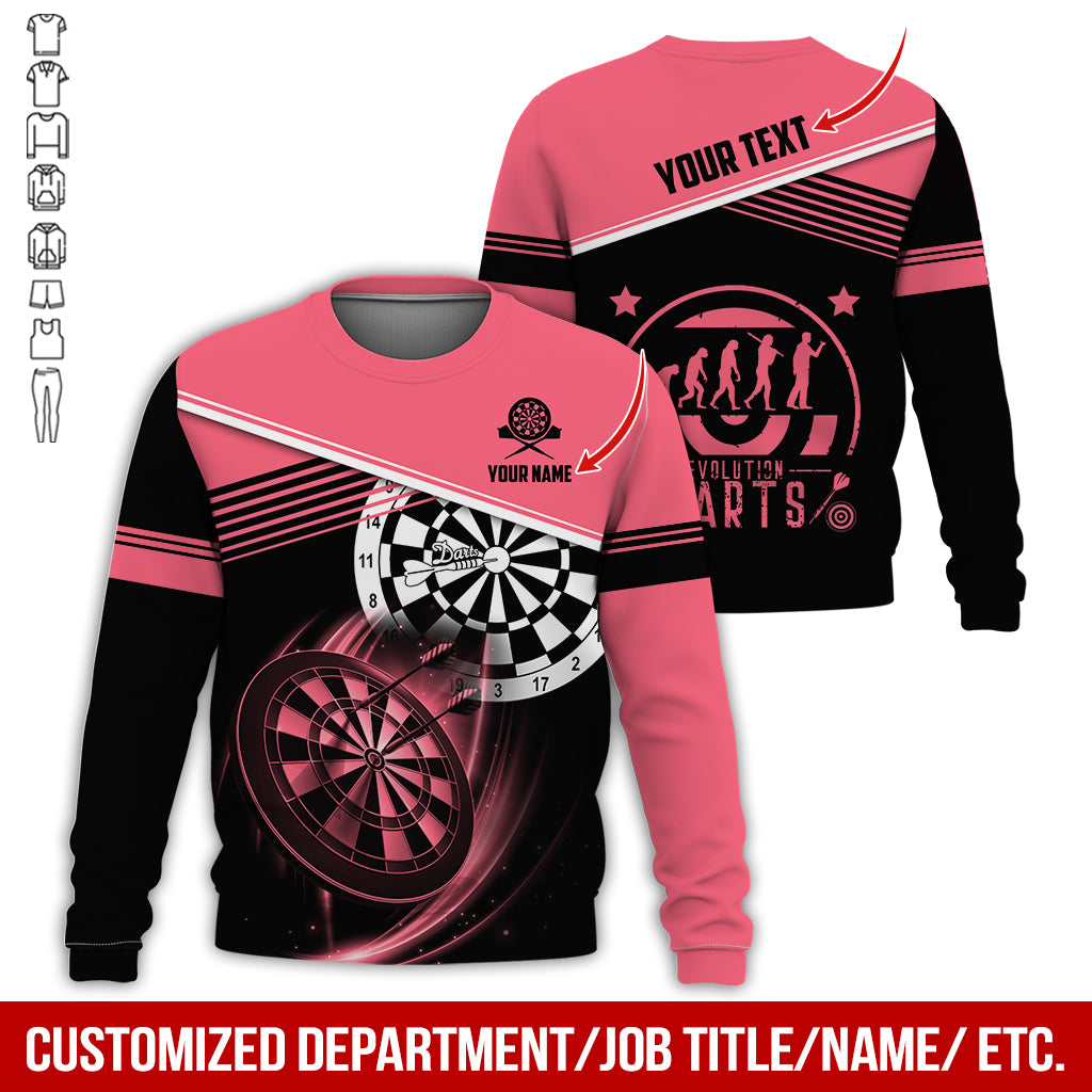 Personalized Name & Text Darts Sweatshirt, Customized Evdlution Darts Player Sweatshirt For Men & Women - Gift For Darts Lovers, Darts Players