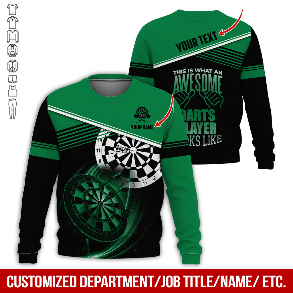 Personalized Name & Text Darts Sweatshirt, Customized Awesome Darts Player Sweatshirt For Men & Women - Gift For Darts Lovers, Darts Players