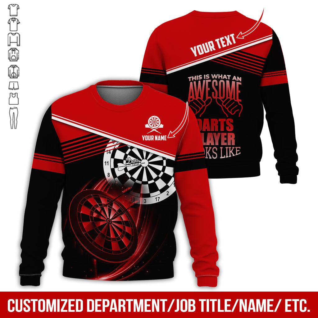 Personalized Name & Text Darts Sweatshirt, Customized Awesome Darts Player Sweatshirt For Men & Women - Gift For Darts Lovers, Darts Players