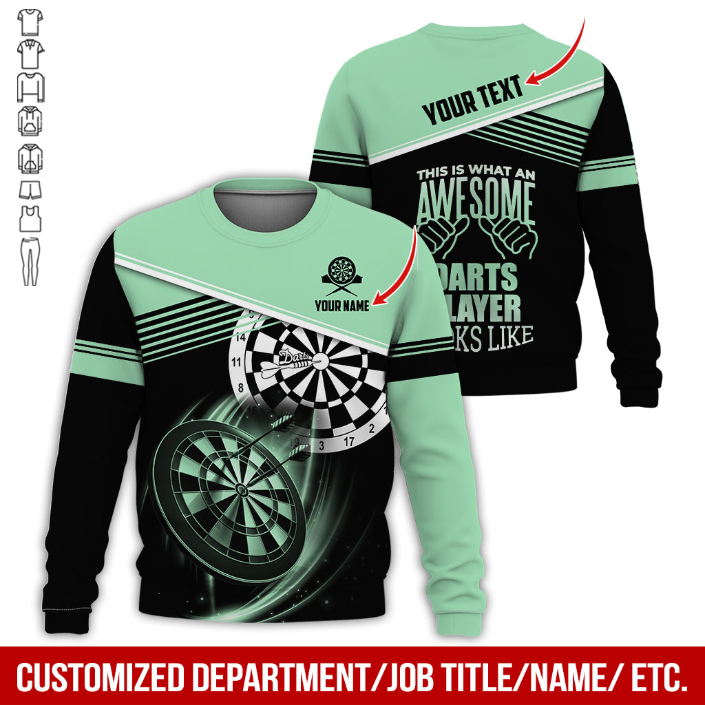 Personalized Name & Text Darts Sweatshirt, Customized Awesome Darts Player Sweatshirt For Men & Women - Gift For Darts Lovers, Darts Players