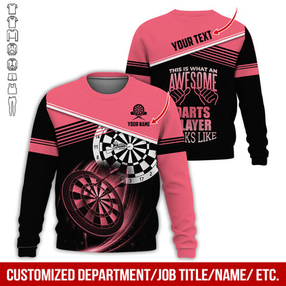 Personalized Name & Text Darts Sweatshirt, Customized Awesome Darts Player Sweatshirt For Men & Women - Gift For Darts Lovers, Darts Players