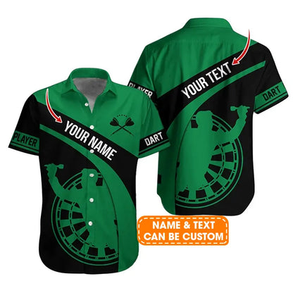 Customized Name & Text Darts Hawaiian Shirt, Darts Player Personalized Darts Hawaiian Shirts - Gift For Darts Lovers, Darts Players Uniforms