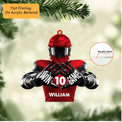 Personalized American Football Christmas Ornament, American Football Player Win Game Christmas, Custom Ornament Christmas Gift, Keychain American Football, Car Ornament American Football