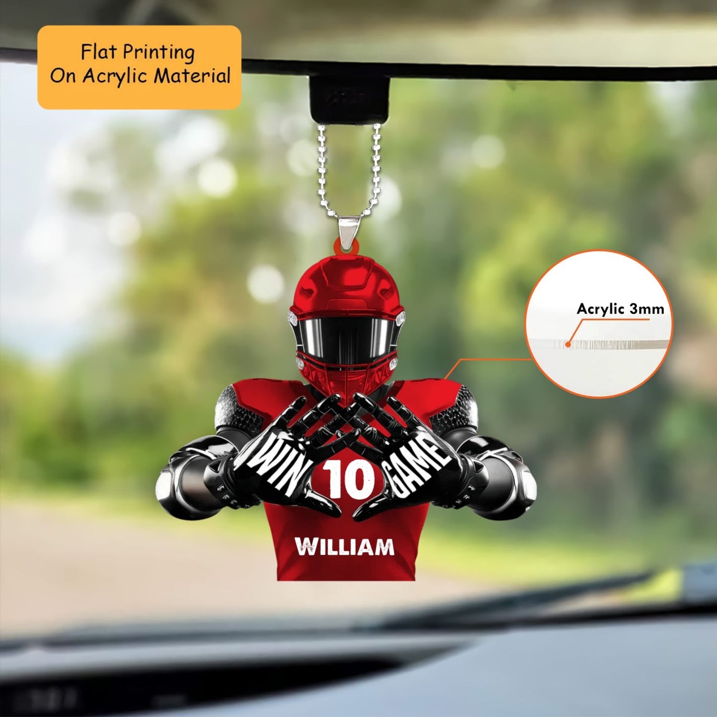 Personalized American Football Christmas Ornament, American Football Player Win Game Christmas, Custom Ornament Christmas Gift, Keychain American Football, Car Ornament American Football