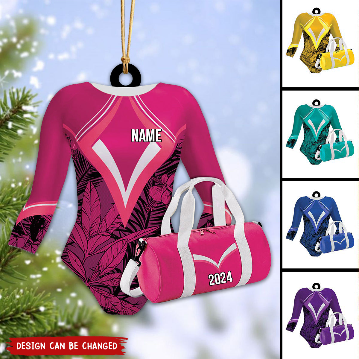 Personalized Gymnastics Leotards Flat Acrylic Ornament, Meaningful Ornament Gifts For Gymnasts and Gym Lovers, Daughter