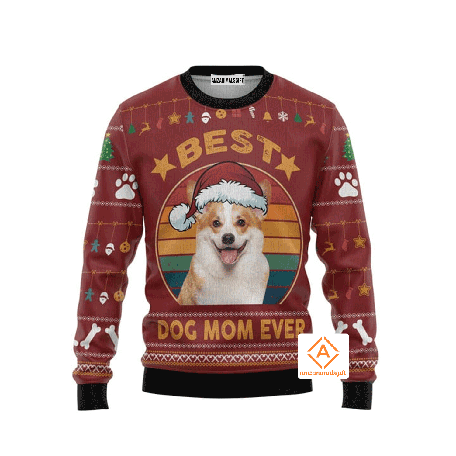 Cardigan Welsh Corgi Christmas Sweater Best Dog Mom Ever, Ugly Sweater For Men & Women, Perfect Outfit For Christmas New Year Autumn Winter