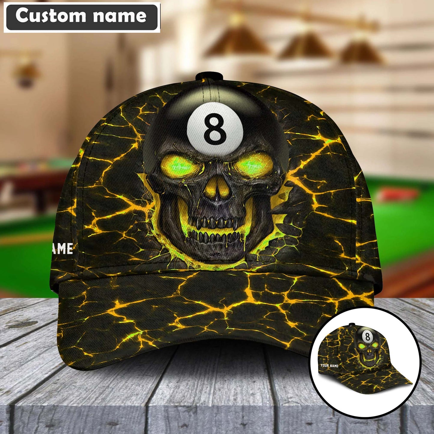 Customized Billiard Cap, Personalized Billiard Pools Skull Hats, Best Billiard Pool Hat For Billiard Players (8 colors)