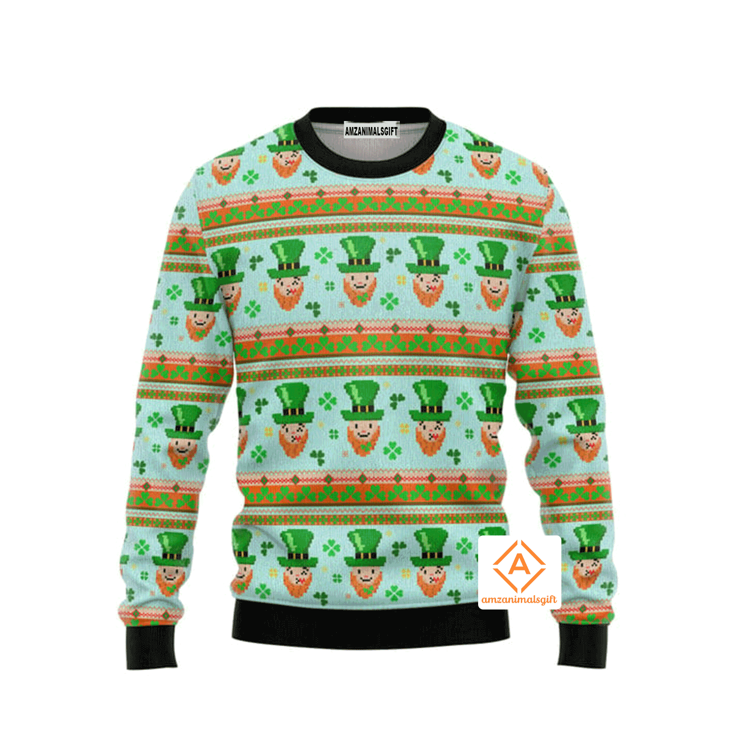 Funny Leprechauns Patricks Pattern Christmas Sweater, Ugly Sweater For Men & Women, Perfect Outfit For Christmas New Year Autumn Winter