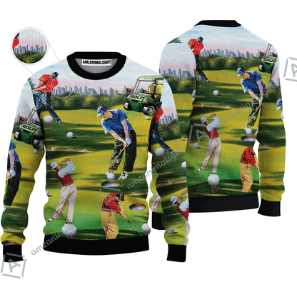 Golf Men Long Polo Shirt - Golf Men, Golf Cart Long Polo Shirt - Perfect Gift For Men & Women, Golf Lover