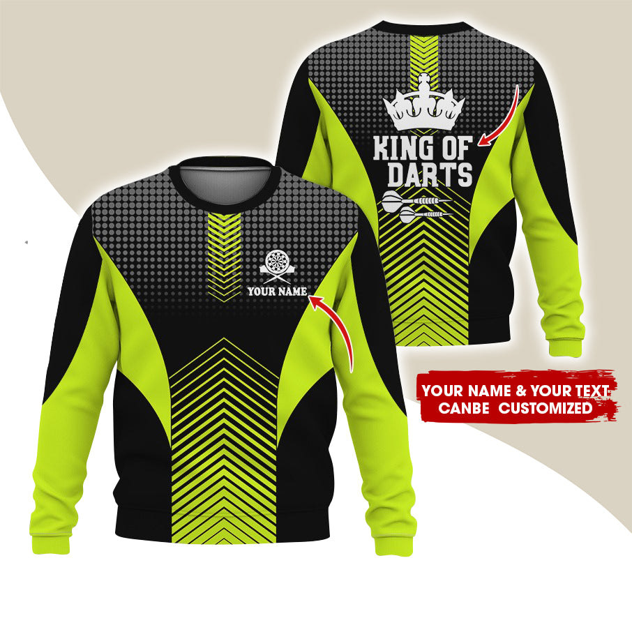 Customized Name & Text Darts Sweatshirt, Personalized King Of Darts Sweatshirt For Men & Women - Gift For Darts Lovers, Darts Players