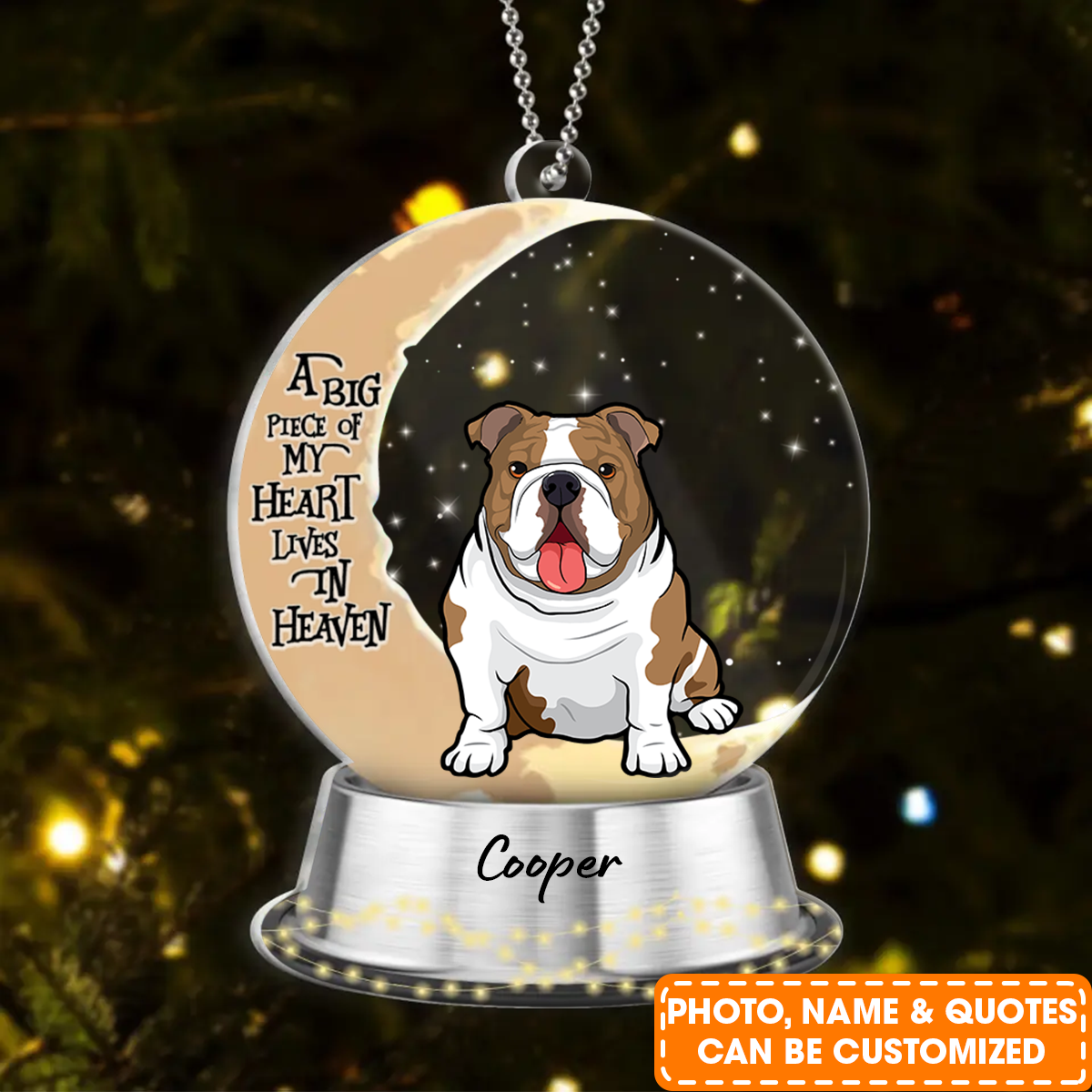 Personalized Memorial Acrylic Ornament, Your Wings Were Ready But My Heart Was Not Ornament, Best Memorial Gift For Dog Lovers, Dog Owners