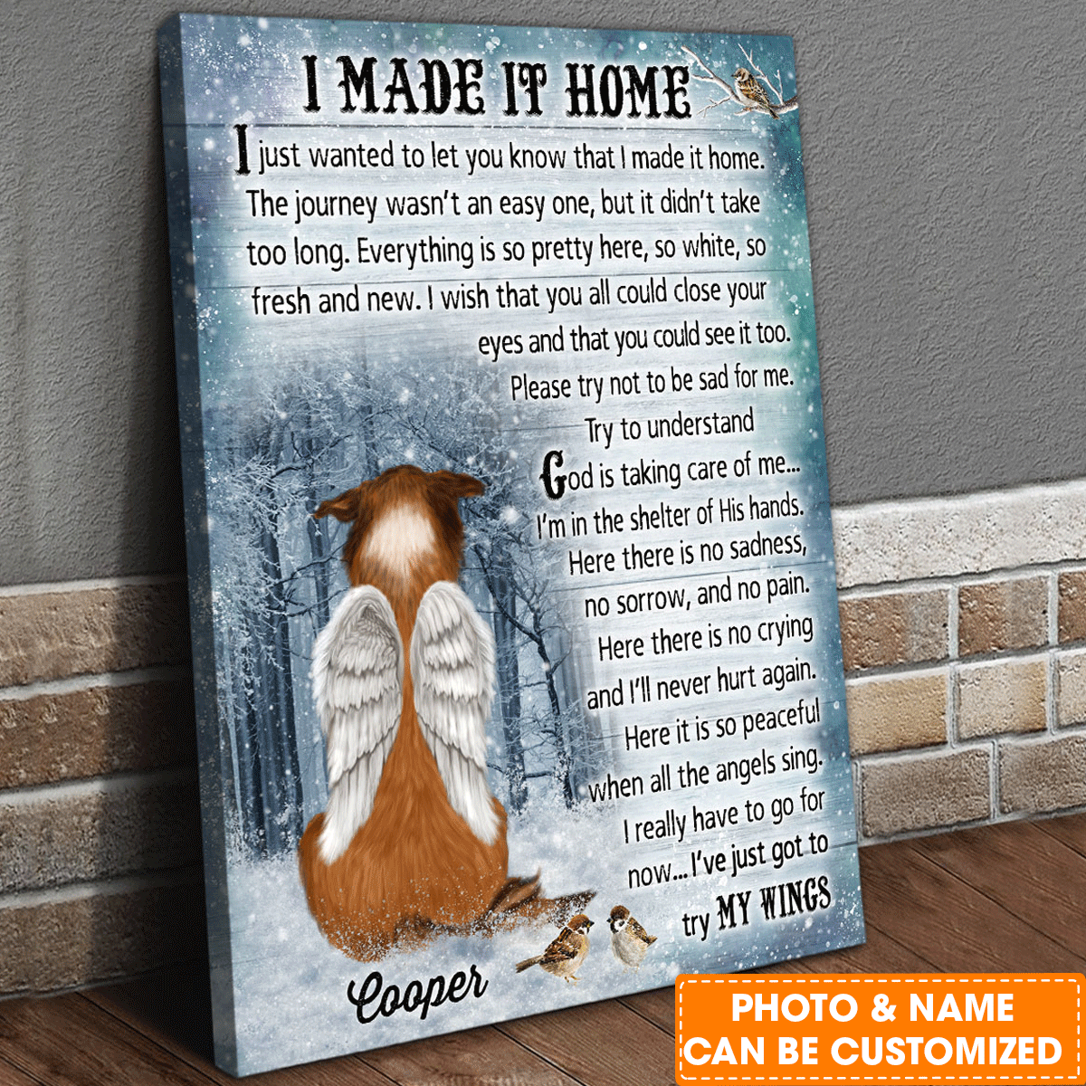 Personalized Dog Portrait Canvas, Customized Dog Memorial Idea Pet Rememberance Gift Canvas Print, Perfect Gift For Dog Lovers, Friend, Family