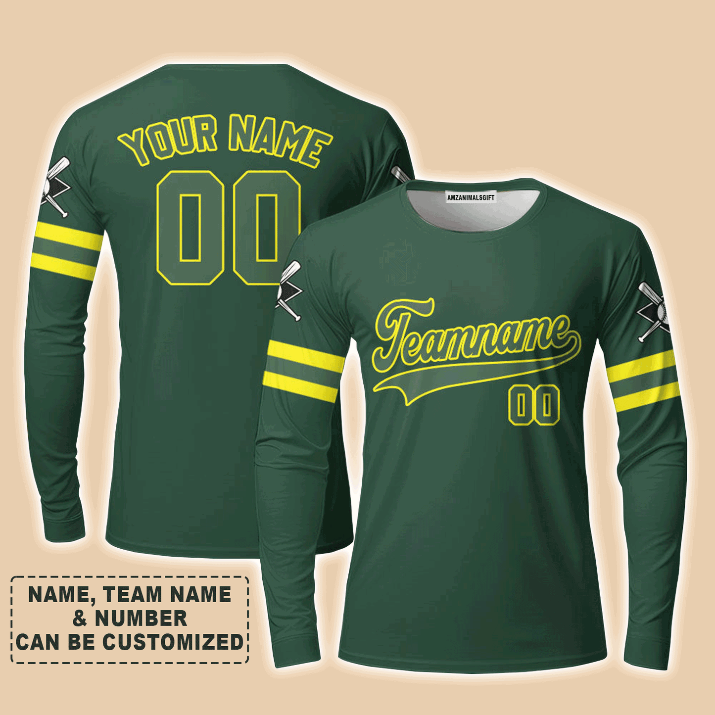 Customized Baseball Men Polo Shirt, Custom Navy Baseball Green Custom Polo Shirt - Perfect Polo Shirt For Men, Baseball Lovers