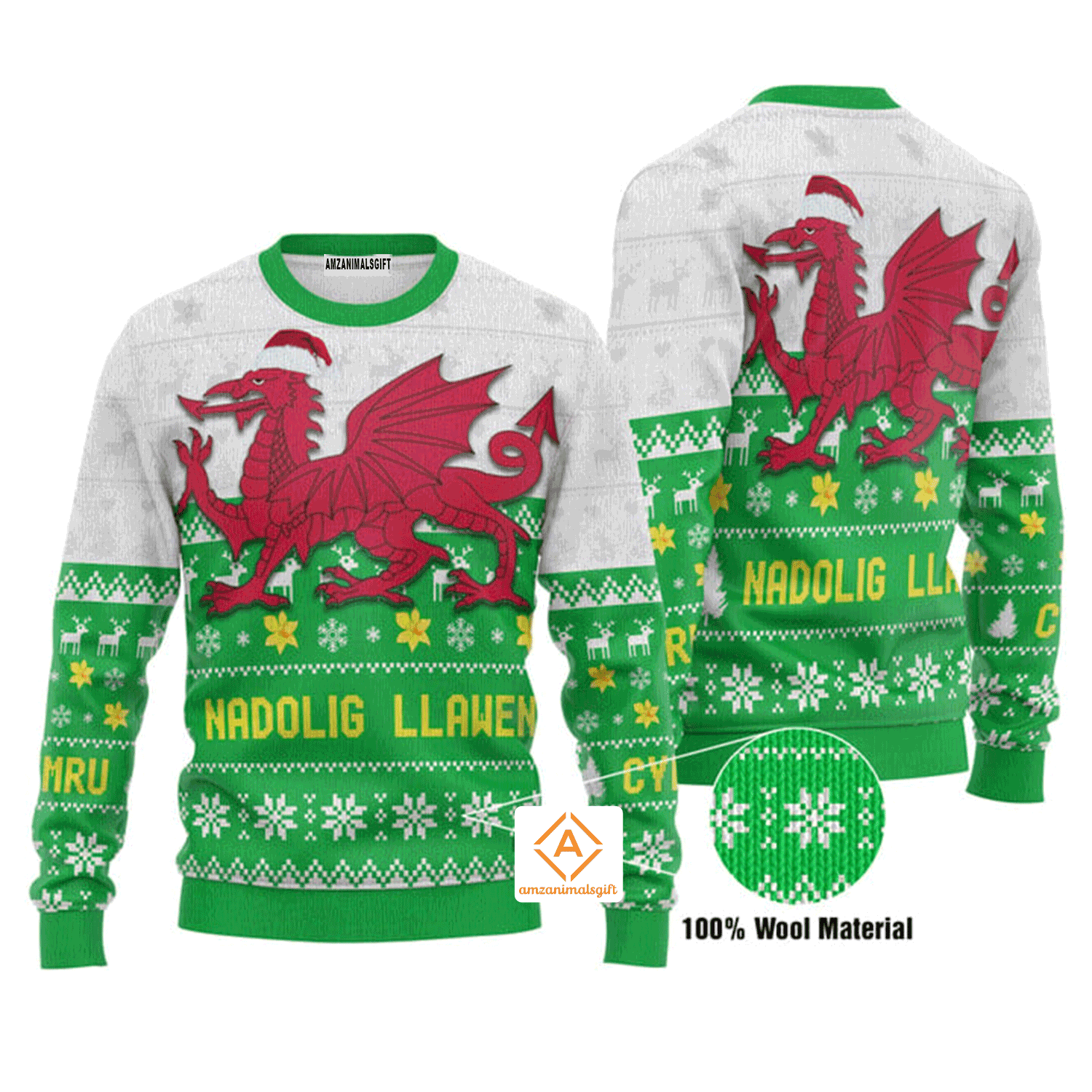 Wales Christmas Sweater Nadolig Llawen, Ugly Sweater For Men & Women, Perfect Outfit For Christmas New Year Autumn Winter
