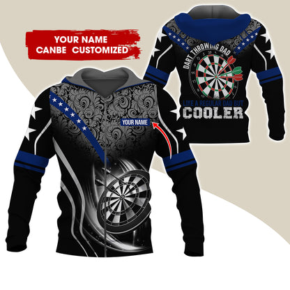 Custom Name Darts Premium Zip Hoodie, Personalized Dart Throwing Dad Cooler Zip Hoodie For Men & Women - Gift For Darts Lovers, Darts Players