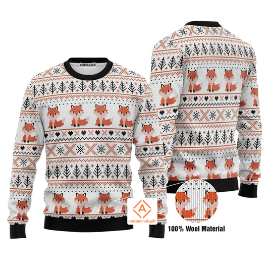 Orange Fox Christmas Sweater, Ugly Sweater For Men & Women, Perfect Outfit For Christmas New Year Autumn Winter