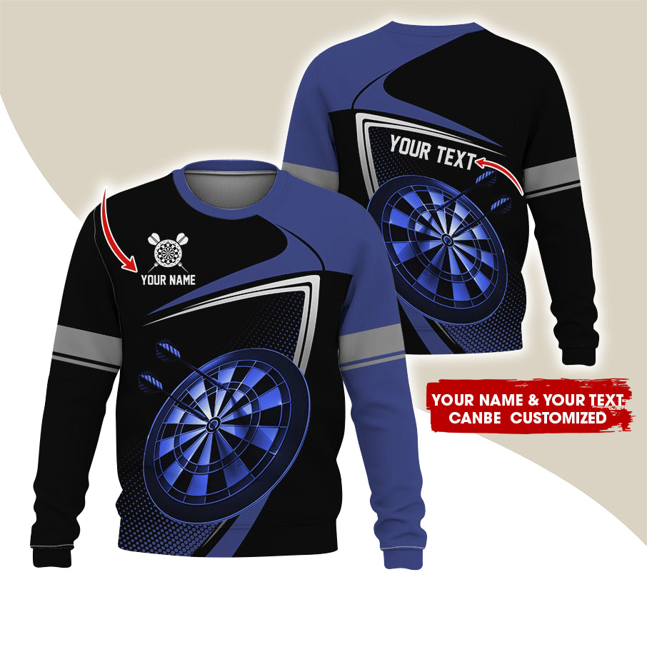 Customized Name & Text Darts Sweatshirt, Personalized Name Love Darts Sweatshirt For Men & Women - Gift For Darts Lovers, Darts Players
