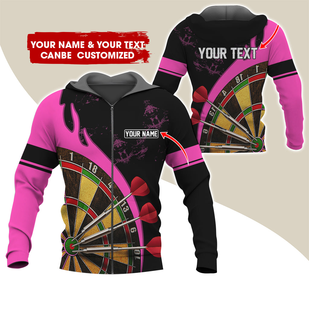 Customized Name & Text Darts Premium Zip Hoodie, Personalized Darts Is My Life Zip Hoodie For Men & Women - Gift For Darts Lovers, Darts Players