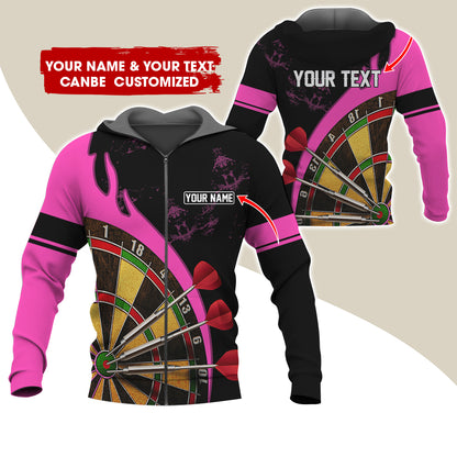 Customized Name & Text Darts Premium Zip Hoodie, Personalized Darts Is My Life Zip Hoodie For Men & Women - Gift For Darts Lovers, Darts Players