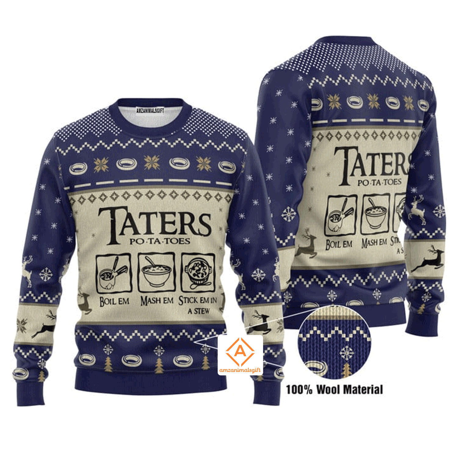 LOTR Taters Potatoes Christmas Sweater, Ugly Sweater For Men & Women, Perfect Outfit For Christmas New Year Autumn Winter