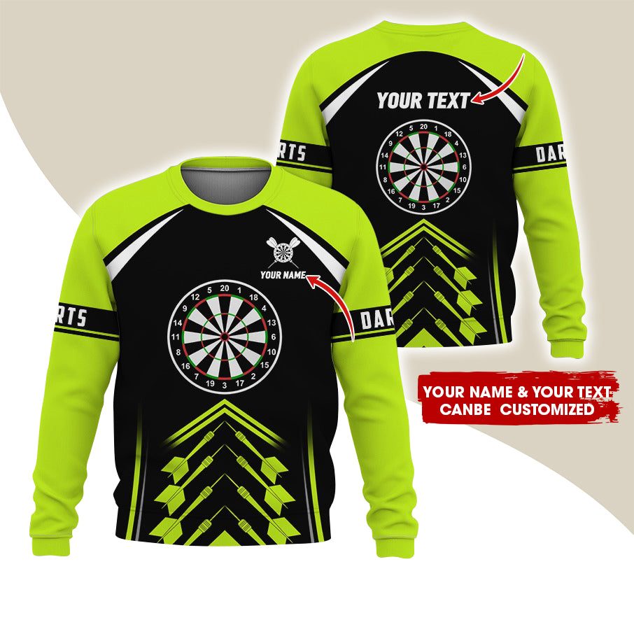 Customized Name & Text Darts Sweatshirt, Personalized Dartboard Uniform Sweatshirt For Men & Women - Gift For Darts Lovers, Darts Players