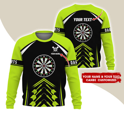 Customized Name & Text Darts Sweatshirt, Personalized Dartboard Uniform Sweatshirt For Men & Women - Gift For Darts Lovers, Darts Players