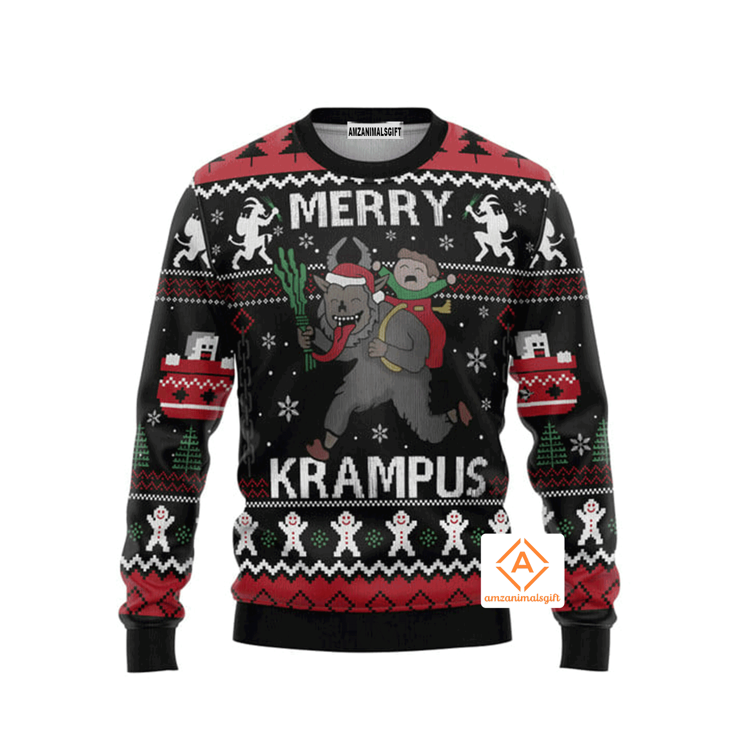 Merry Krampus Christmas Sweater, Ugly Sweater For Men & Women, Perfect Outfit For Christmas New Year Autumn Winter