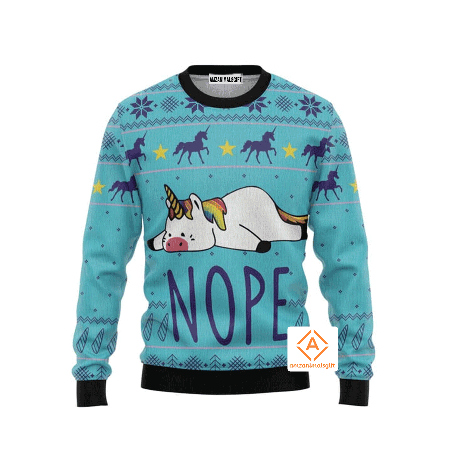 Unicorn Nope Christmas Sweater, Ugly Sweater For Men & Women, Perfect Outfit For Christmas New Year Autumn Winter