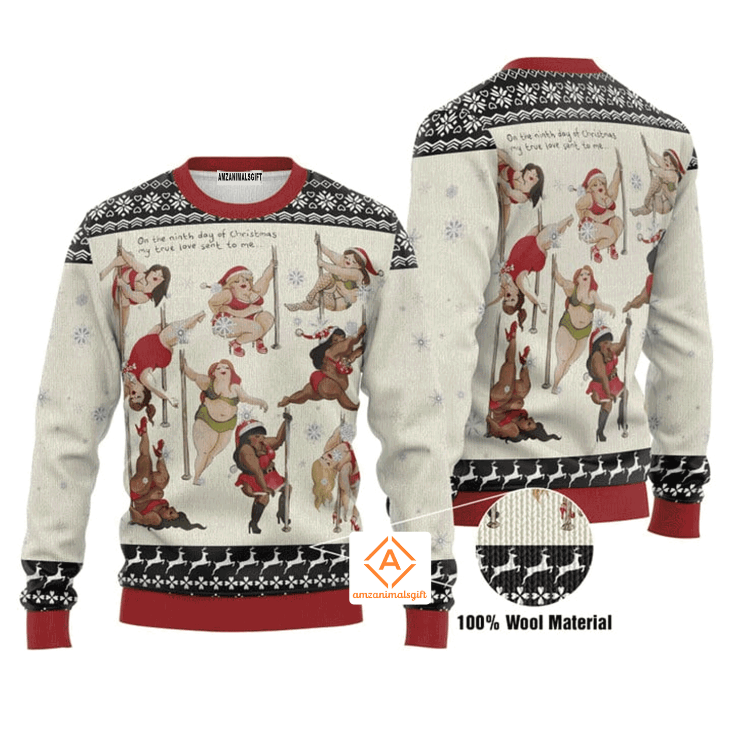 Nine Ladies Dancing Sexy Christmas Sweater, Ugly Sweater For Men & Women, Perfect Outfit For Christmas New Year Autumn Winter