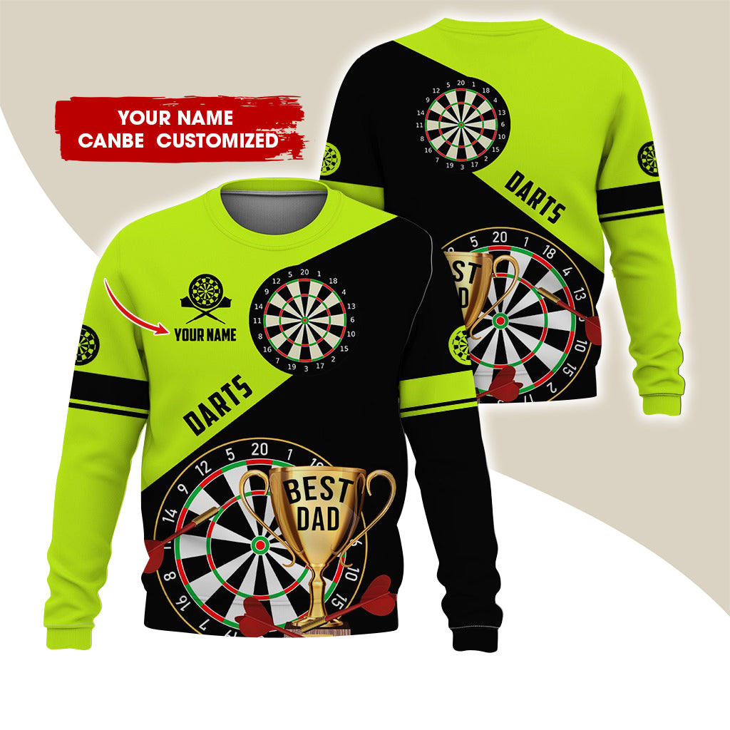 Customized Name Darts Sweatshirt, Personalized Best Dad Cup Champion Sweatshirt For Men & Women - Gift For Darts Lovers, Darts Players