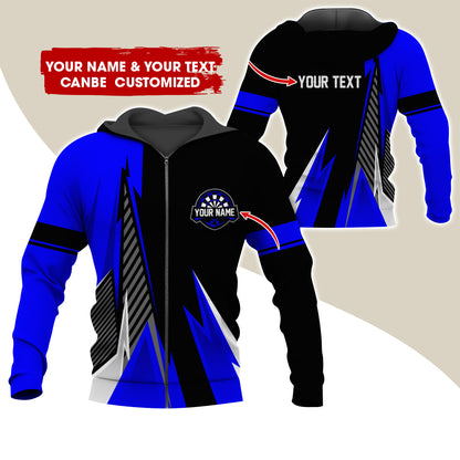 Customized Name & Text Darts Premium Zip Hoodie , Personalized Name Darts Zip Hoodie For Men & Women - Gift For Darts Lovers, Darts Players