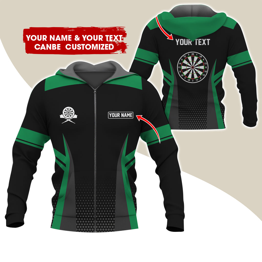 Customized Name & Text Darts Premium Zip Hoodie, Personalized  Dartboard Zip Hoodie For Men & Women - Gift For Darts Lovers, Darts Players