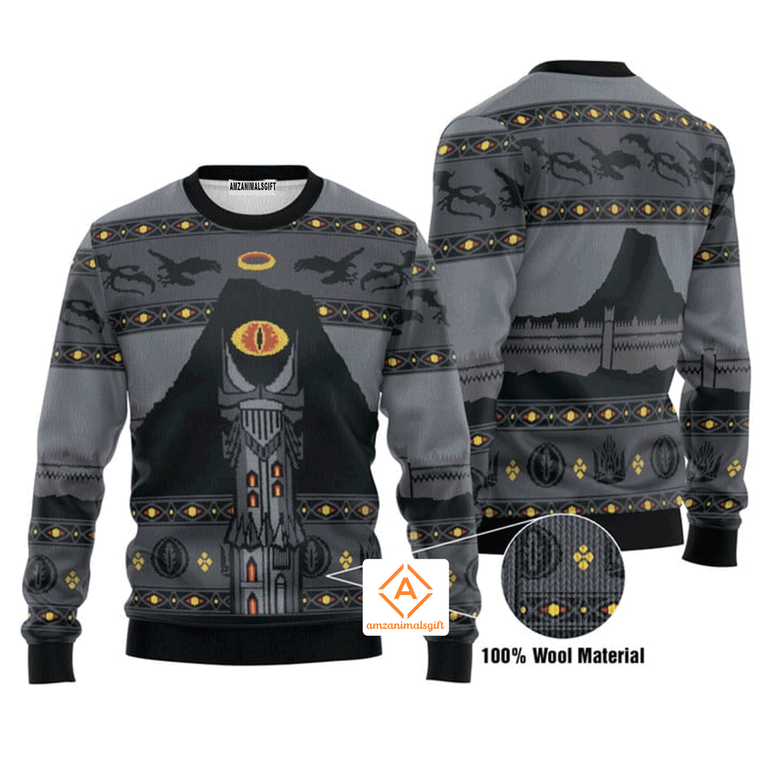 Lord of the Rings Christmas Sweater Mordor, Ugly Sweater For Men & Women, Perfect Outfit For Christmas New Year Autumn Winter